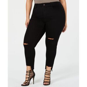 Ysj Plus Size Step Hem Skinny Ankle Jeans